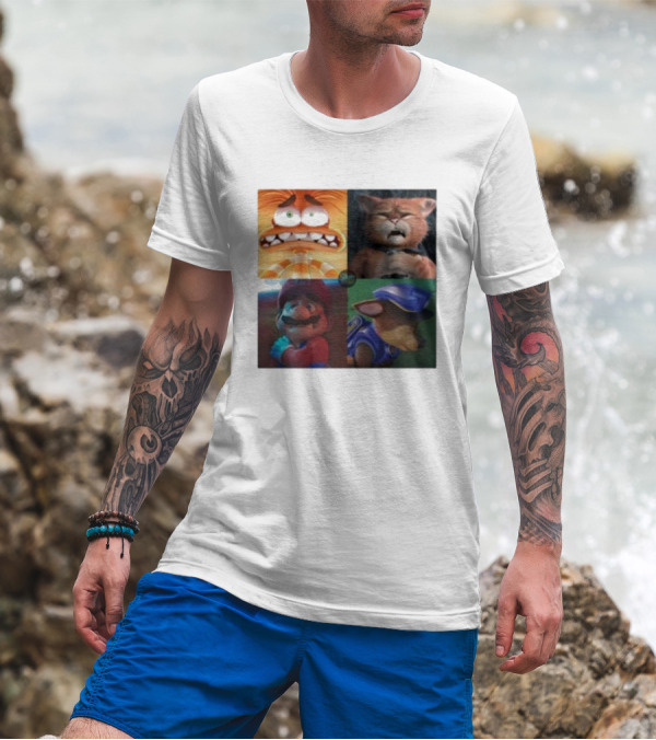 Panic Attack Anxiety Inside Out Puss In Boots Mario Paw Patrol Quartet T-Shirt