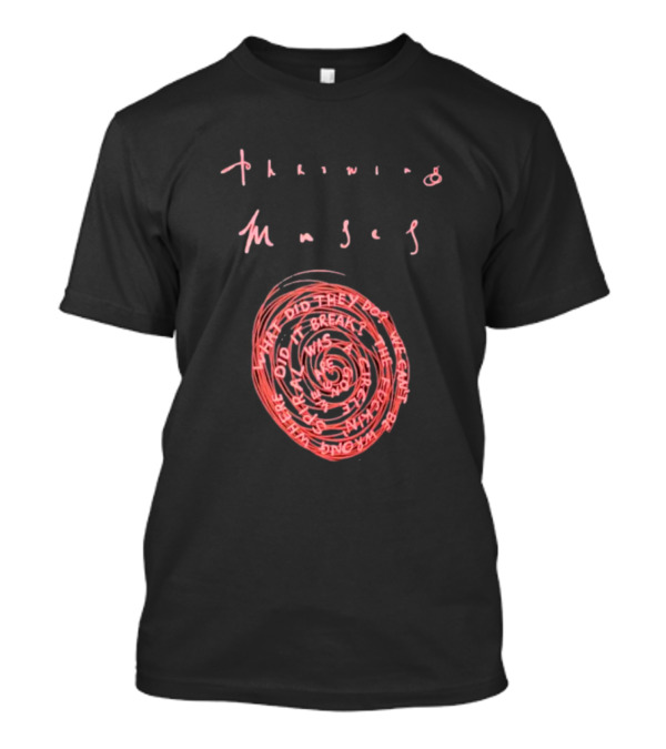Throwing Muses Snailhead Spiral Text Fluorescent Screen Printed T-Shirt