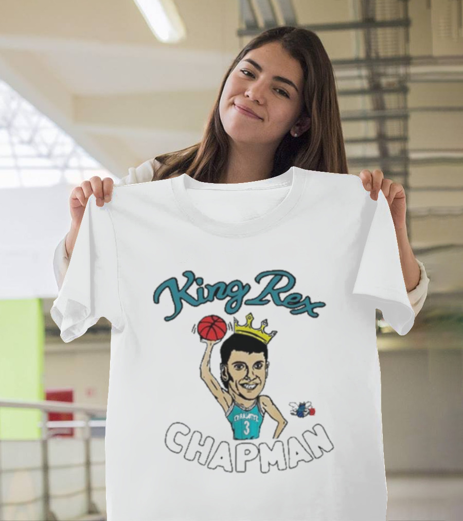 King Rex Chapman Basketball Legend With Crown And Ball In Charlotte 3 Jersey T-Shirt