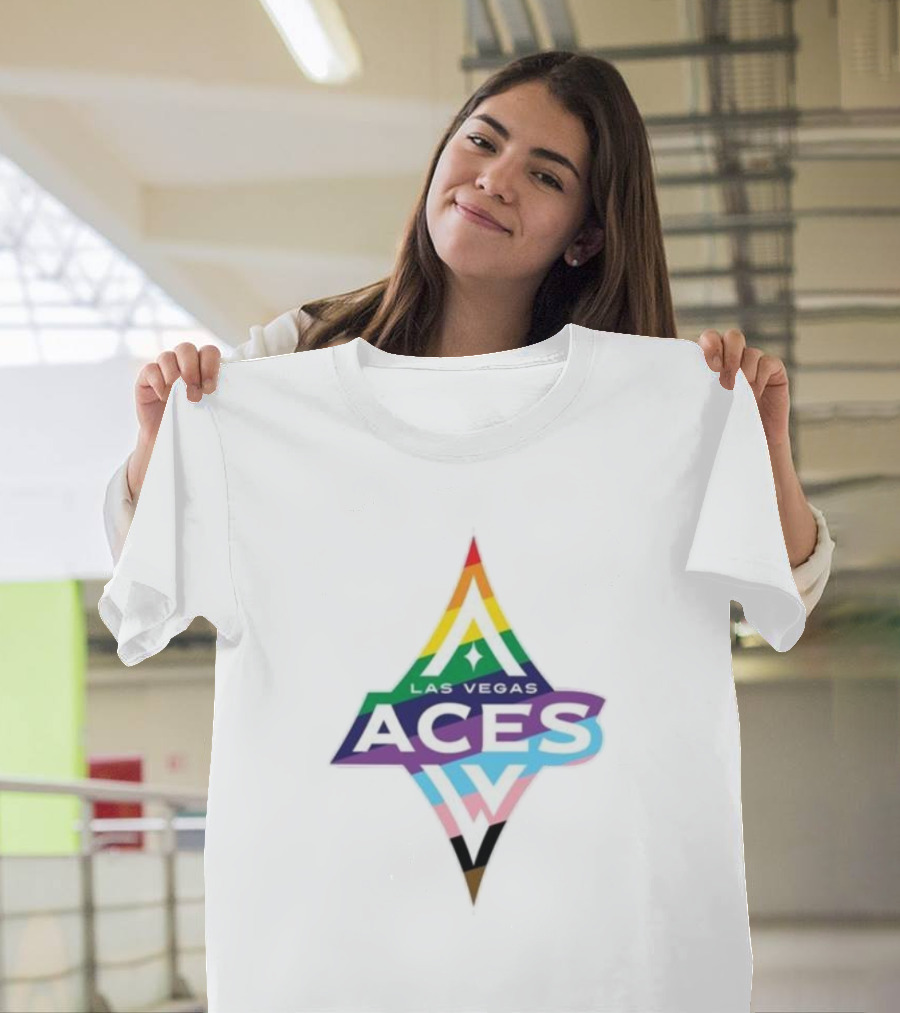 Las Vegas Aces Pride Rainbow Logo T-Shirt