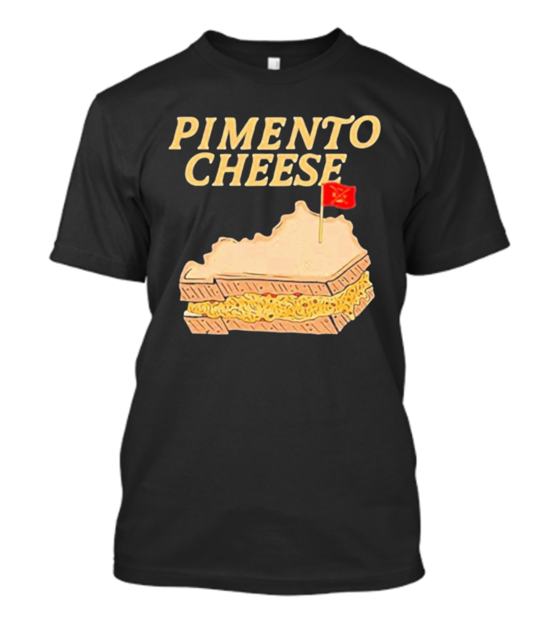 Pimento Cheese Sandwich With Kentucky Shape And Flag T-Shirt