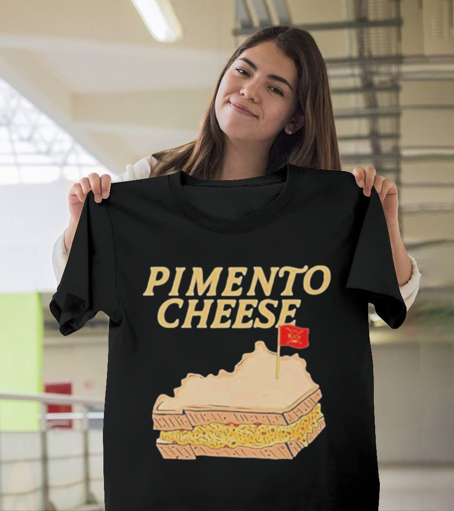 Pimento Cheese Sandwich With Kentucky Shape And Flag T-Shirt