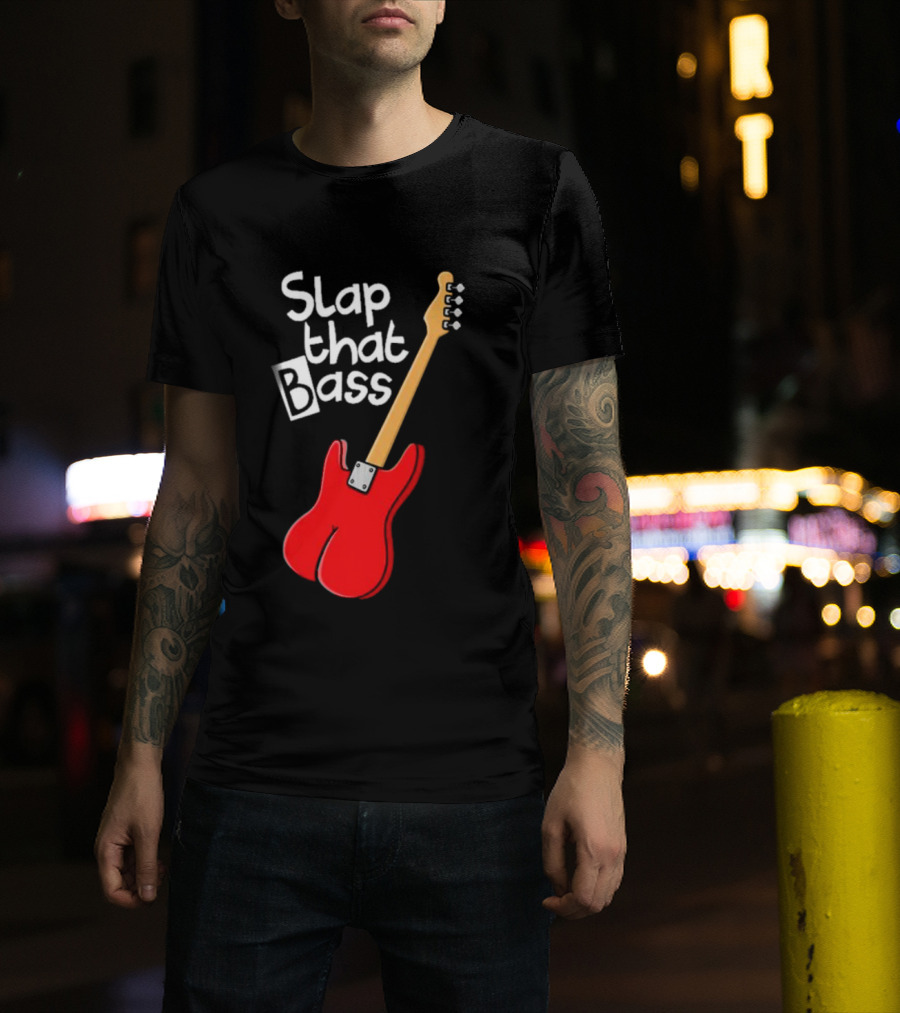 Slap That Bass Red Electric Guitar T-Shirt
