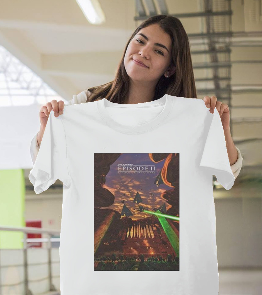 Star Wars Episode II Attack Of The Clones Poster Jedi Battle Scene T-Shirt