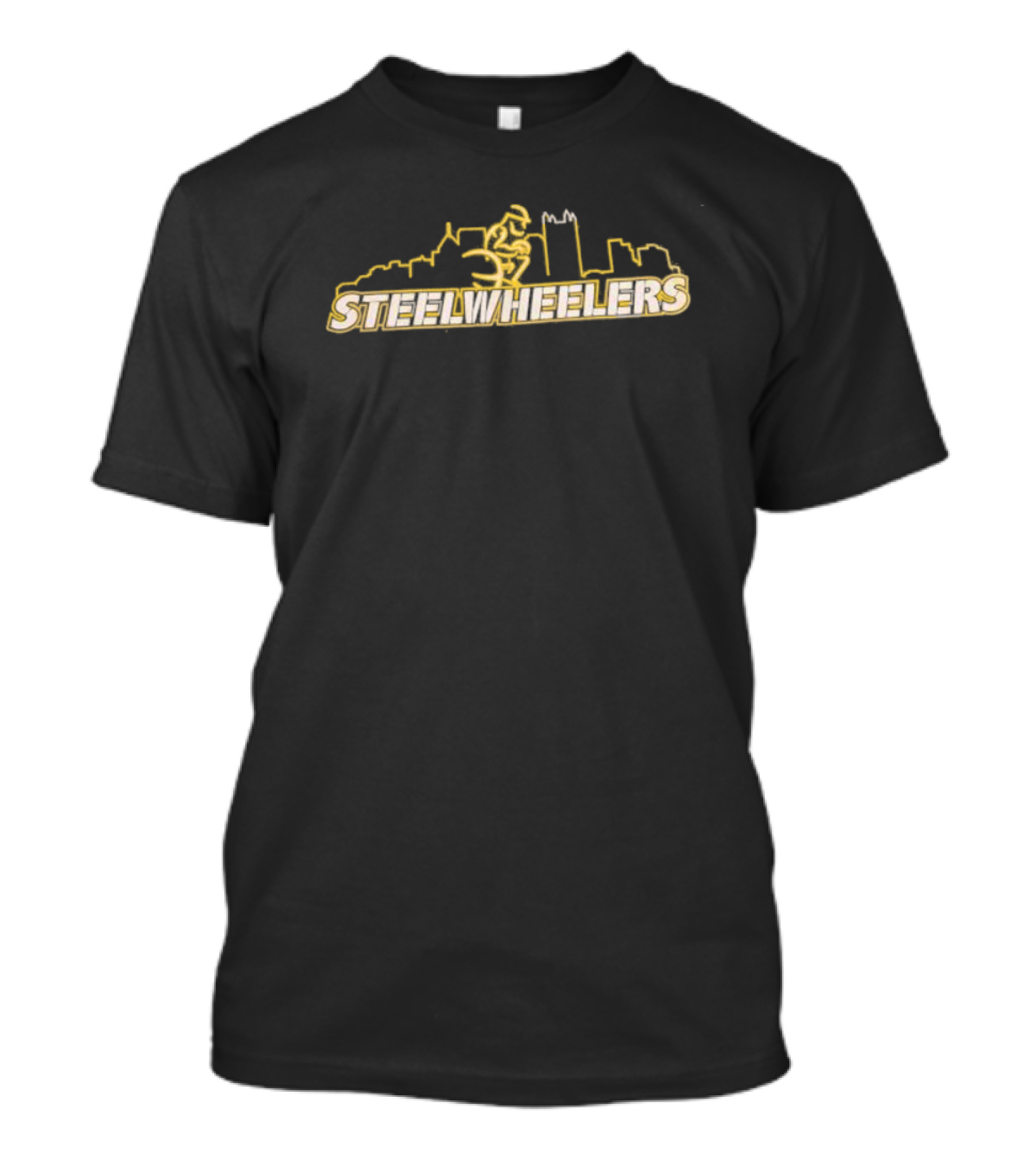 Steelwheelers Urban Skyline Cyclist T-Shirt