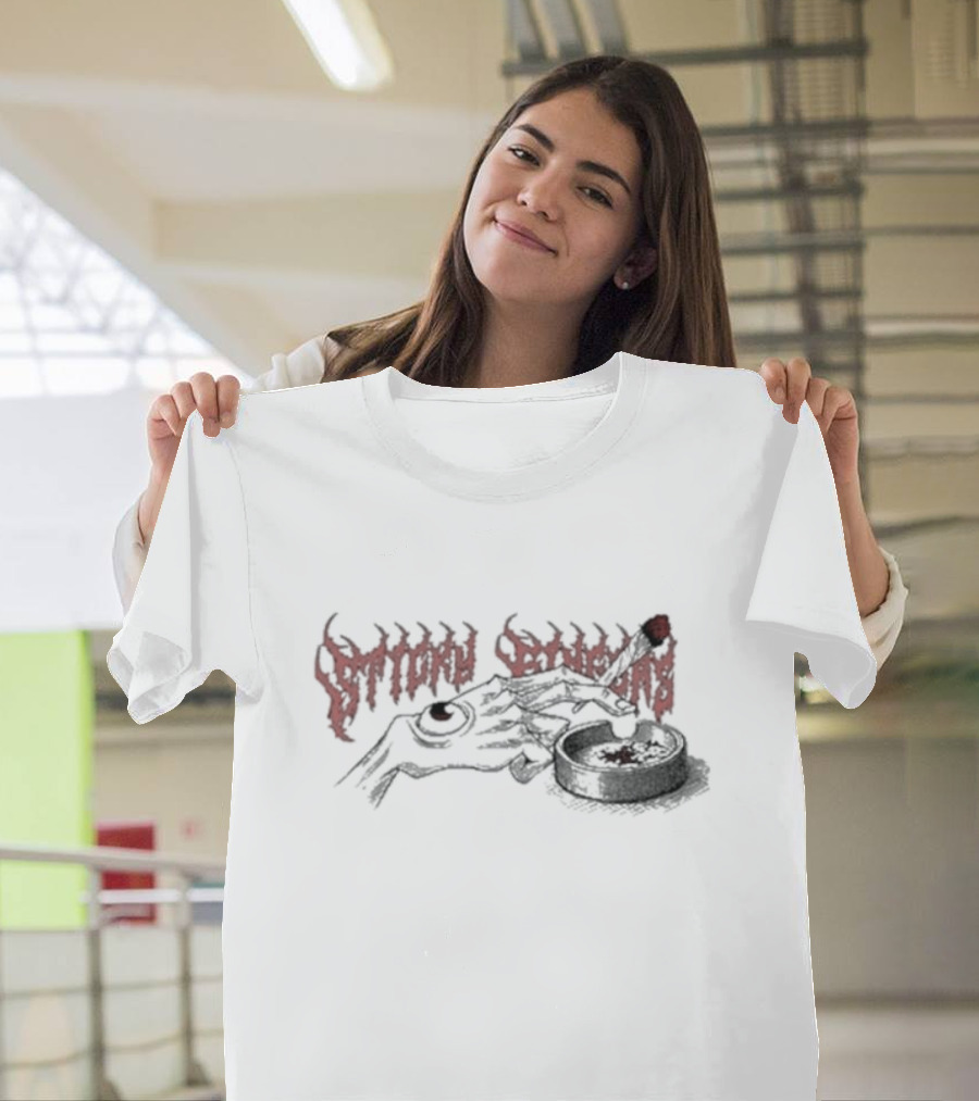 Sticky Fingers Skeleton Hand Cigarette Ashtray T-Shirt