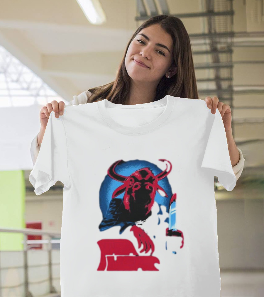 Papa Meat Cyber Bully Cow with Knife Dark Humor T-Shirt