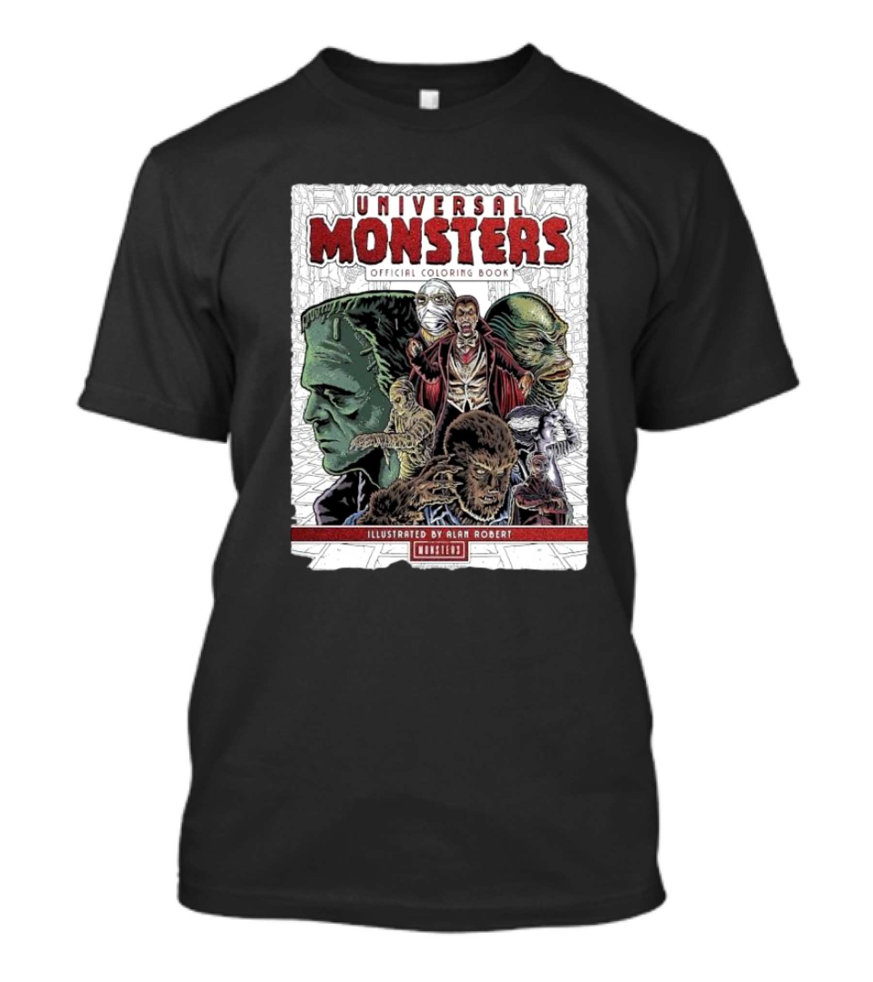 Universal Monsters Illustrated By Alan Robert Coloring Book T-Shirt