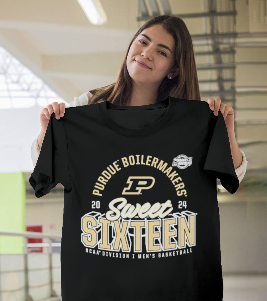 Purdue Boilermakers 2024 NCAA Division I Men's Basketball Sweet Sixteen March Madness T-Shirt