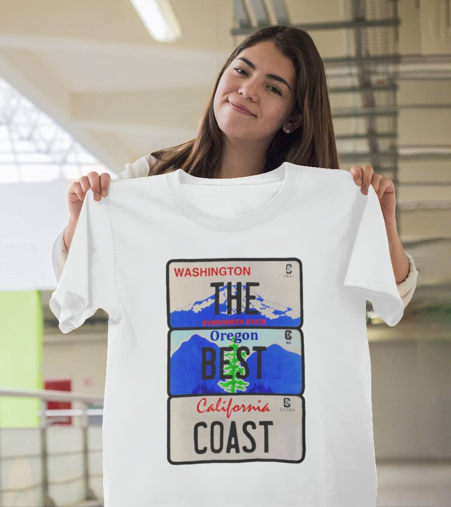 Washington Evergreen State Oregon California The Best Coast T-Shirt