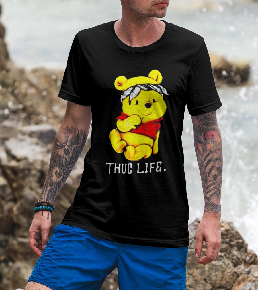 Rare Winnie The Pooh Thug Life Bandana T-Shirt