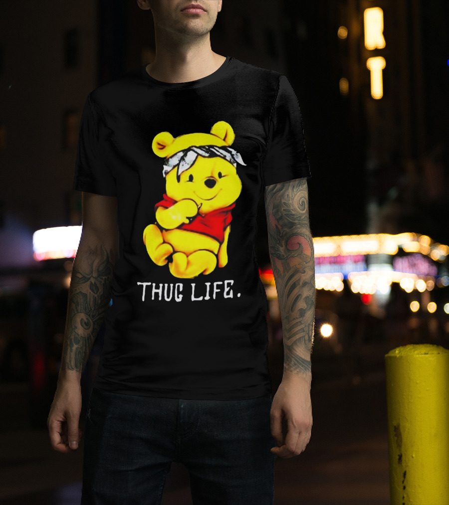 Rare Winnie The Pooh Thug Life Bandana T-Shirt