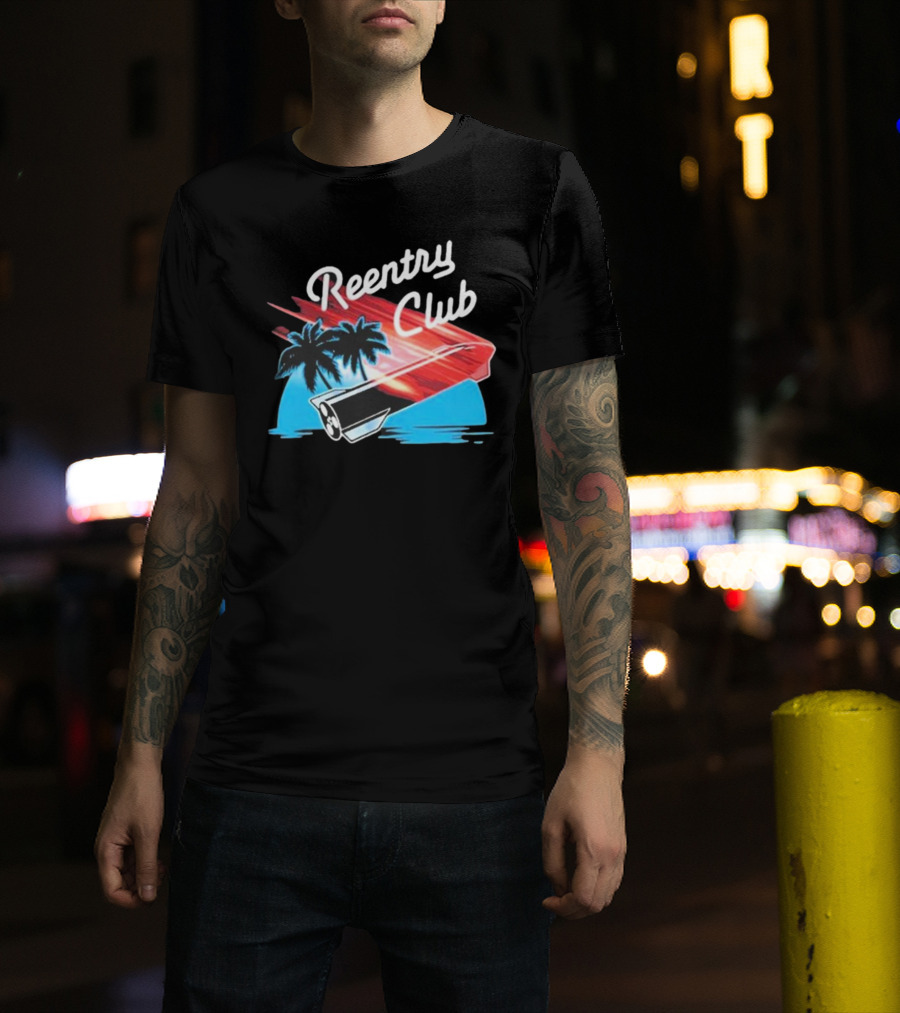 Reentry Club NFS Palm Tree Retro Space Capsule Vibrant T-Shirt