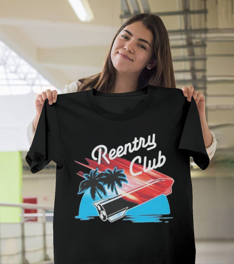 Reentry Club NFS Palm Tree Retro Space Capsule Vibrant T-Shirt