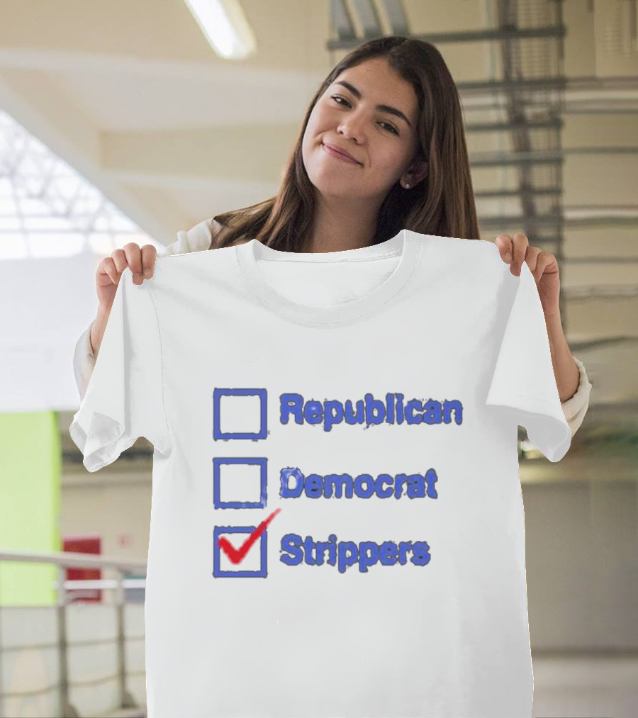 Republican Democrat Strippers Checkbox Choice T-Shirt