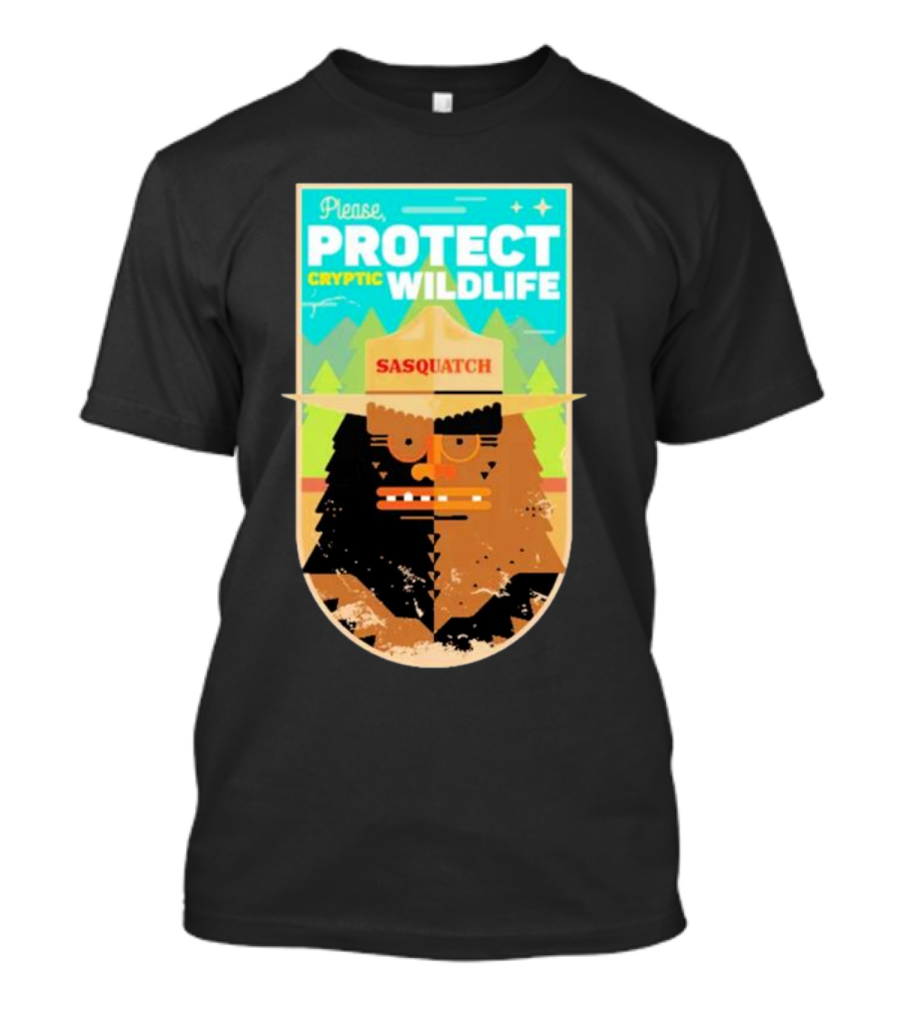 Please Protect Cryptic Wildlife Sasquatch T-Shirt