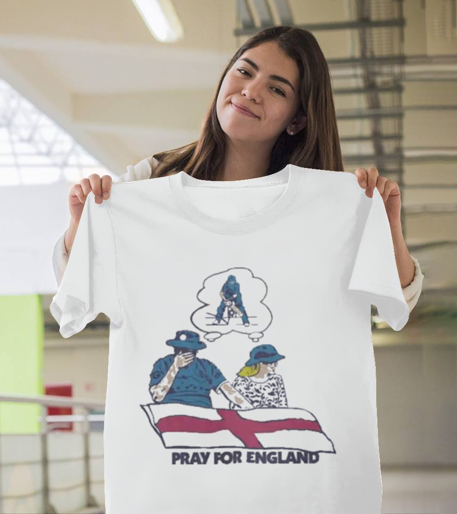Pray For England Cricket Flag St George's Cross Fan Support T-Shirt