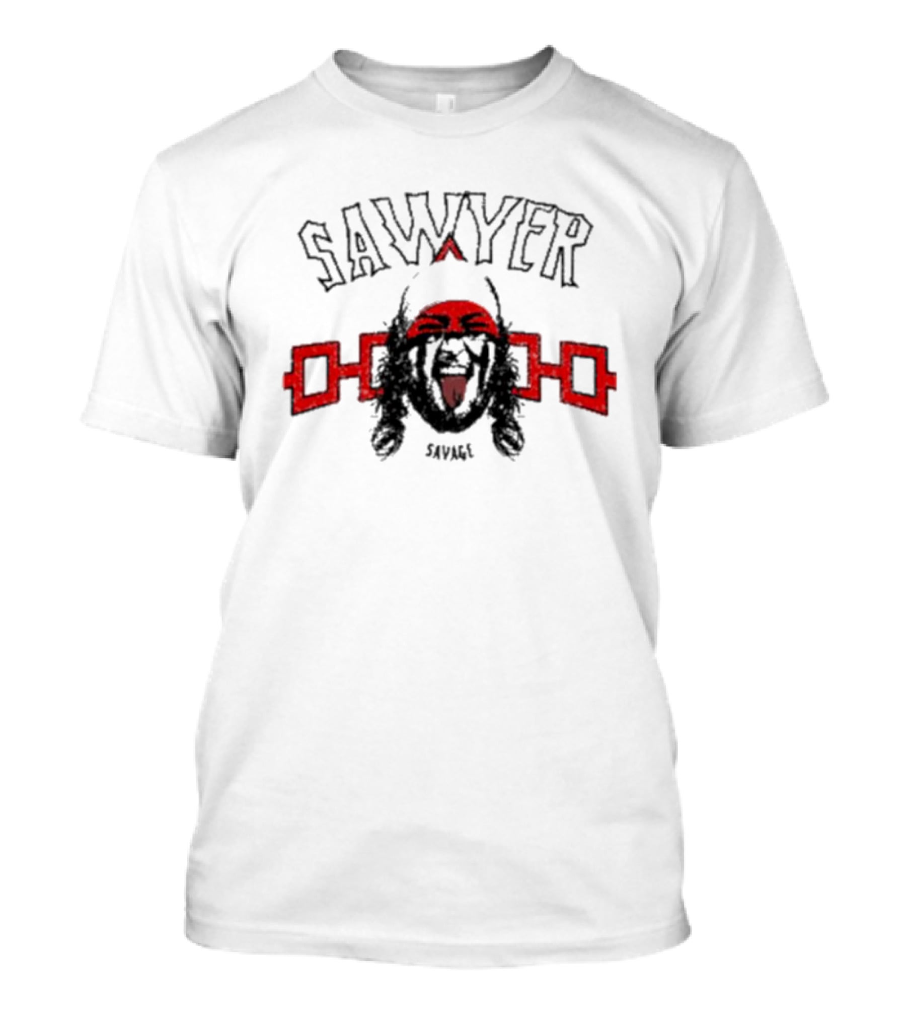 Sawyer Savage Graphic With Red Tribal Elements T-Shirt
