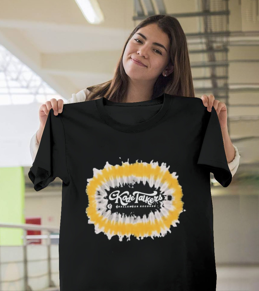 Kade Talkers Challenger Records Yellow and Black Tie-Dye Burst T-Shirt