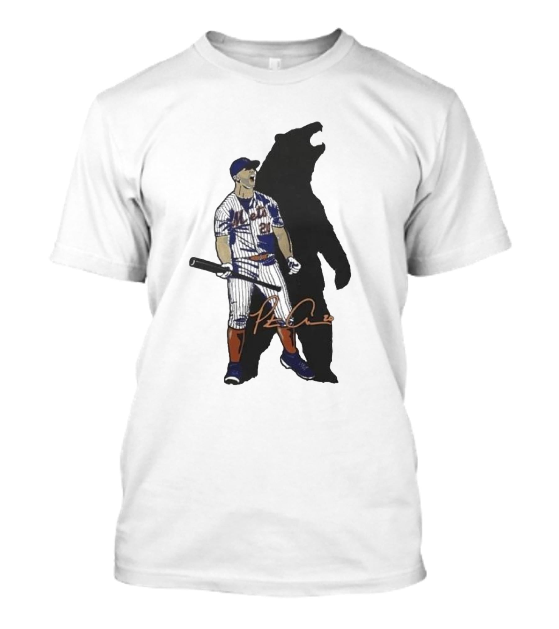 New York Mets Pete Alonso Signature And Shadow Baseball Fan T-Shirt