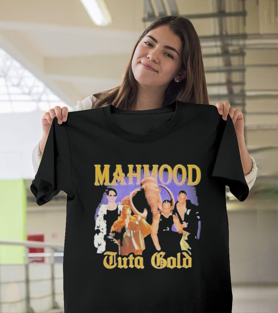 MAHMOOD Tuta Gold Elephant And Figures Collage T-Shirt