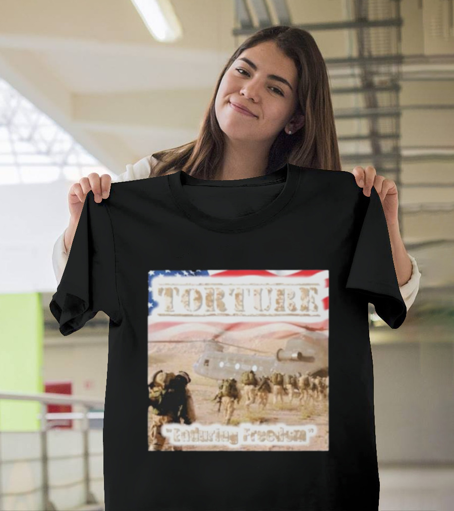 Torture Enduring Freedom American Flag Soldiers Helicopter T-Shirt