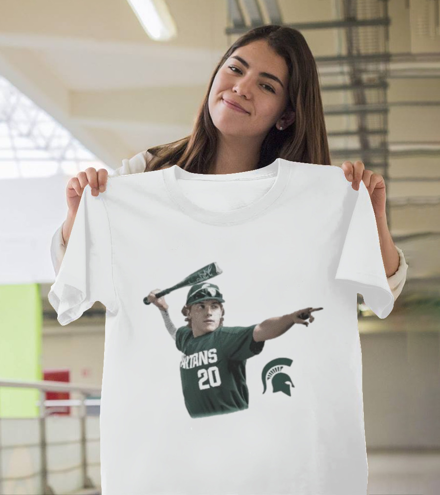 Jayden Terres Michigan State Spartans Baseball Bat Football T-Shirt