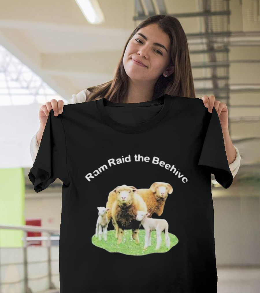 Ram Raid the Beehive Sheep on Grass T-Shirt