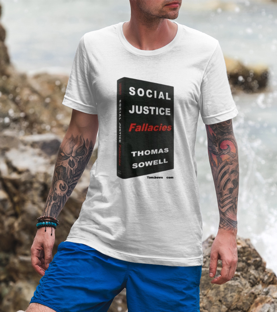 Social Justice Fallacies Thomas Sowell Book Cover T-Shirt