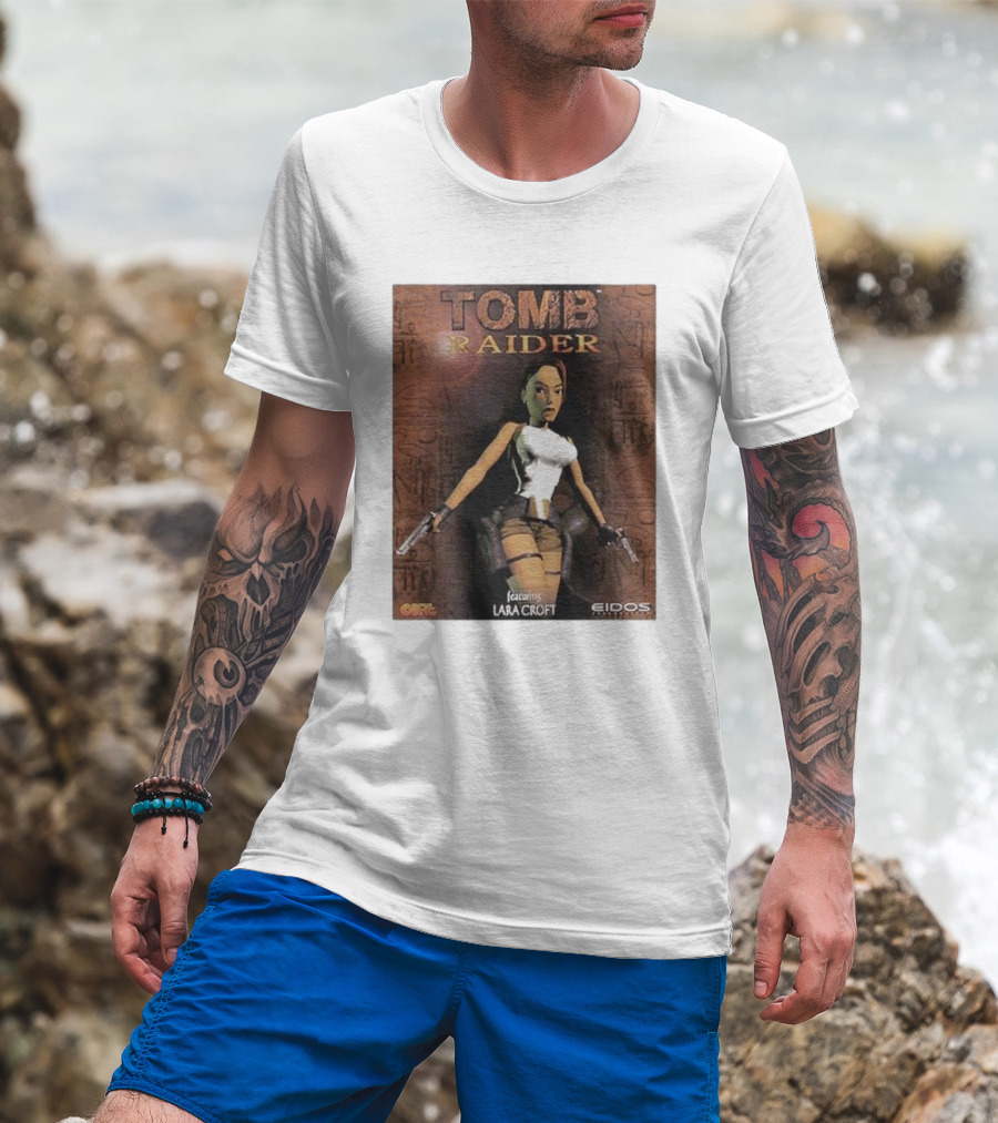 Tomb Raider Featuring Lara Croft Game Cover Eidos Core T-Shirt
