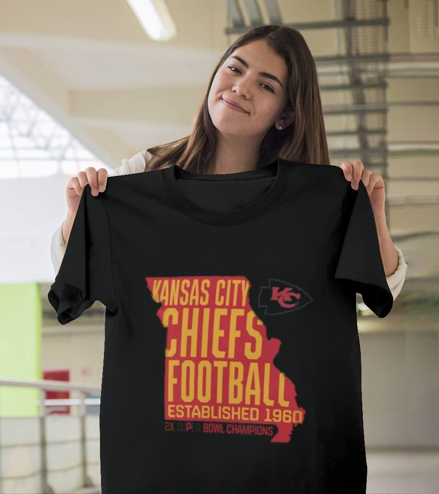 Kansas City Chiefs Football Established 1960 2x Super Bowl Champions T-Shirt