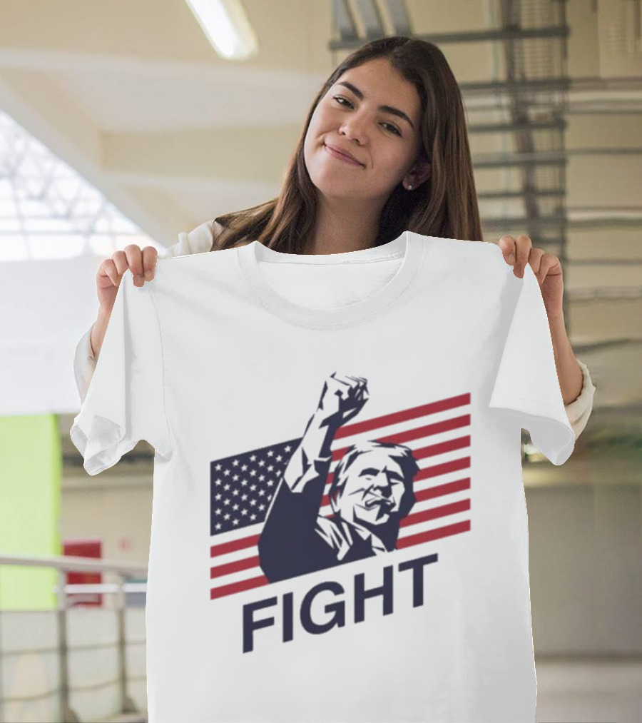 Old Row Trump American Flag Fight T-Shirt