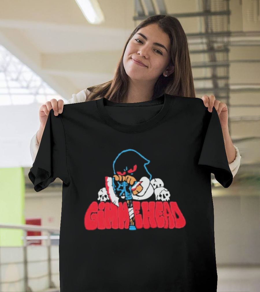 Gimme Head Fckyoubaker Cartoon Skeleton Skulls T-Shirt