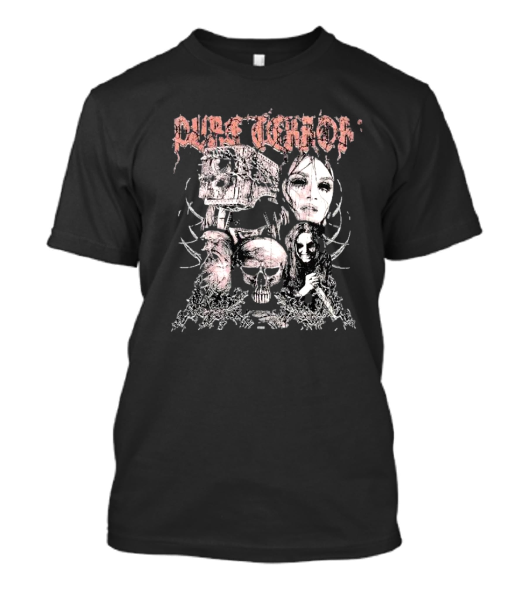 GRDT Pure Terror Horror Skull And Faces T-Shirt