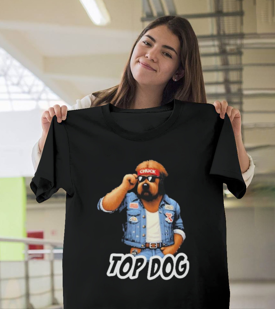 Chuckonbase Chuck Topdog Cool Denim Style Fashion Dog T-Shirt