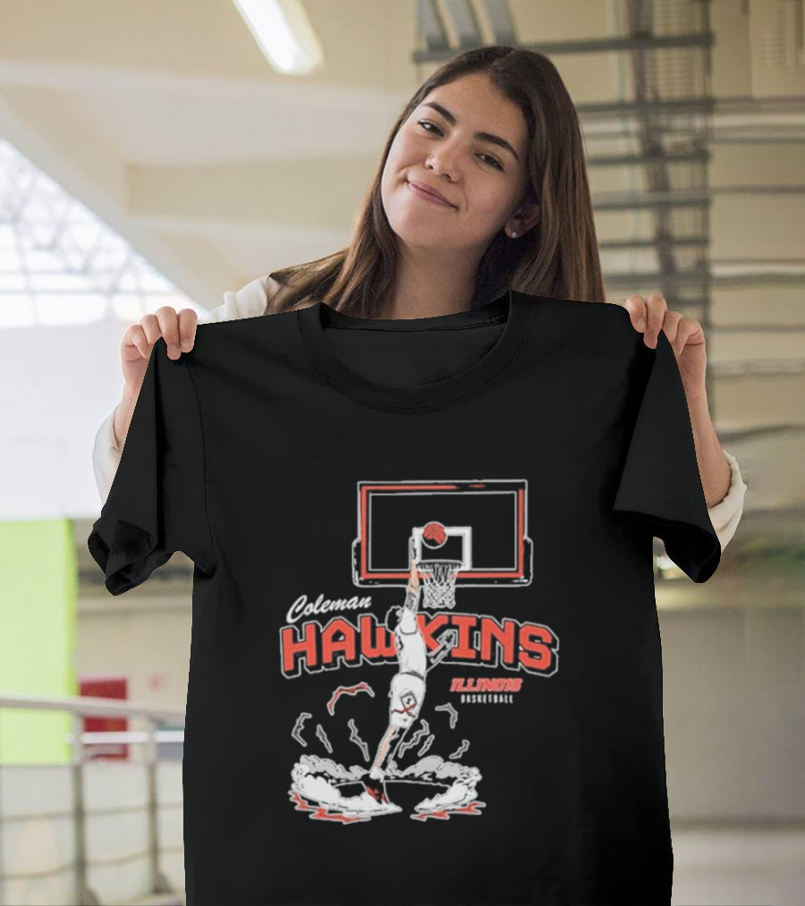 Coleman Hawkins Illinois Basketball Dunk T-Shirt