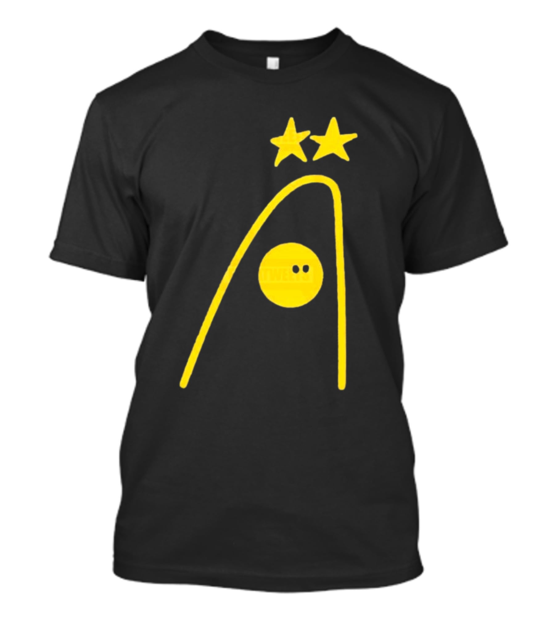 Dandies Badge Fitbatweets Yellow Stars Icon With Curve And Circle T-Shirt