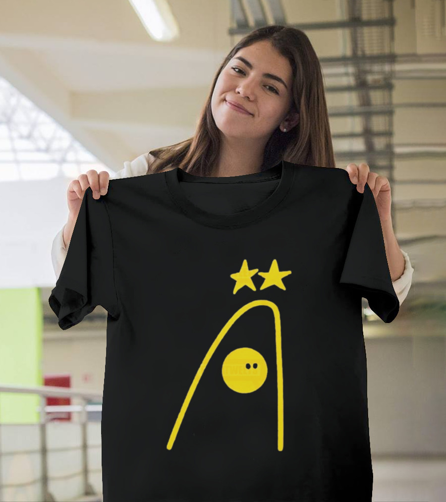 Dandies Badge Fitbatweets Yellow Stars Icon with Curve and Circle T-Shirt