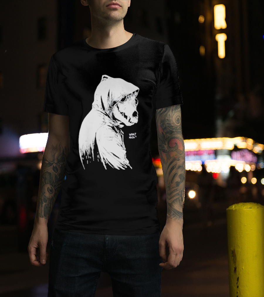 Massive Faceart What Mask Hooded Skull T-Shirt