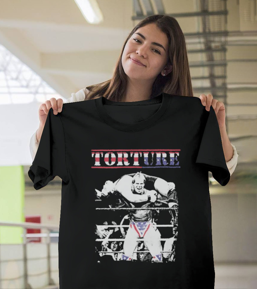 Torture Wrestling Sucks Collab Patriotic Wrestler Carrying Opponent T-Shirt