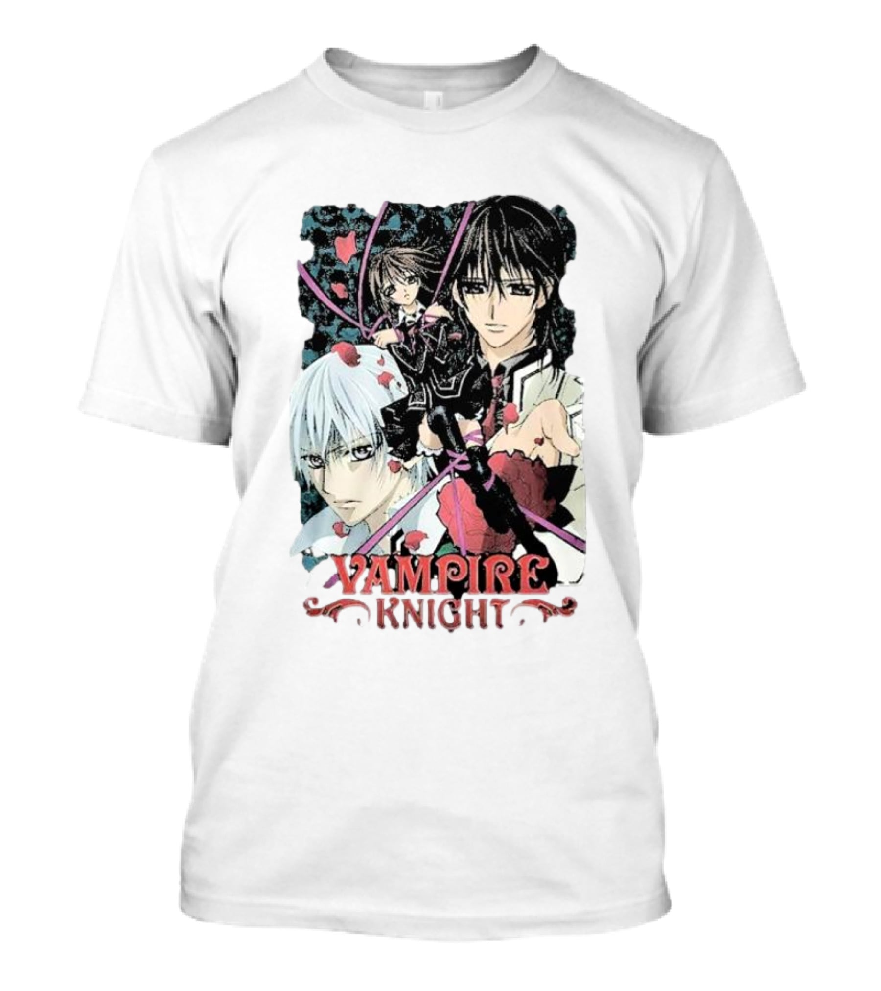 Vampire Knight Lovers Anime Characters Roses And Hearts T-Shirt