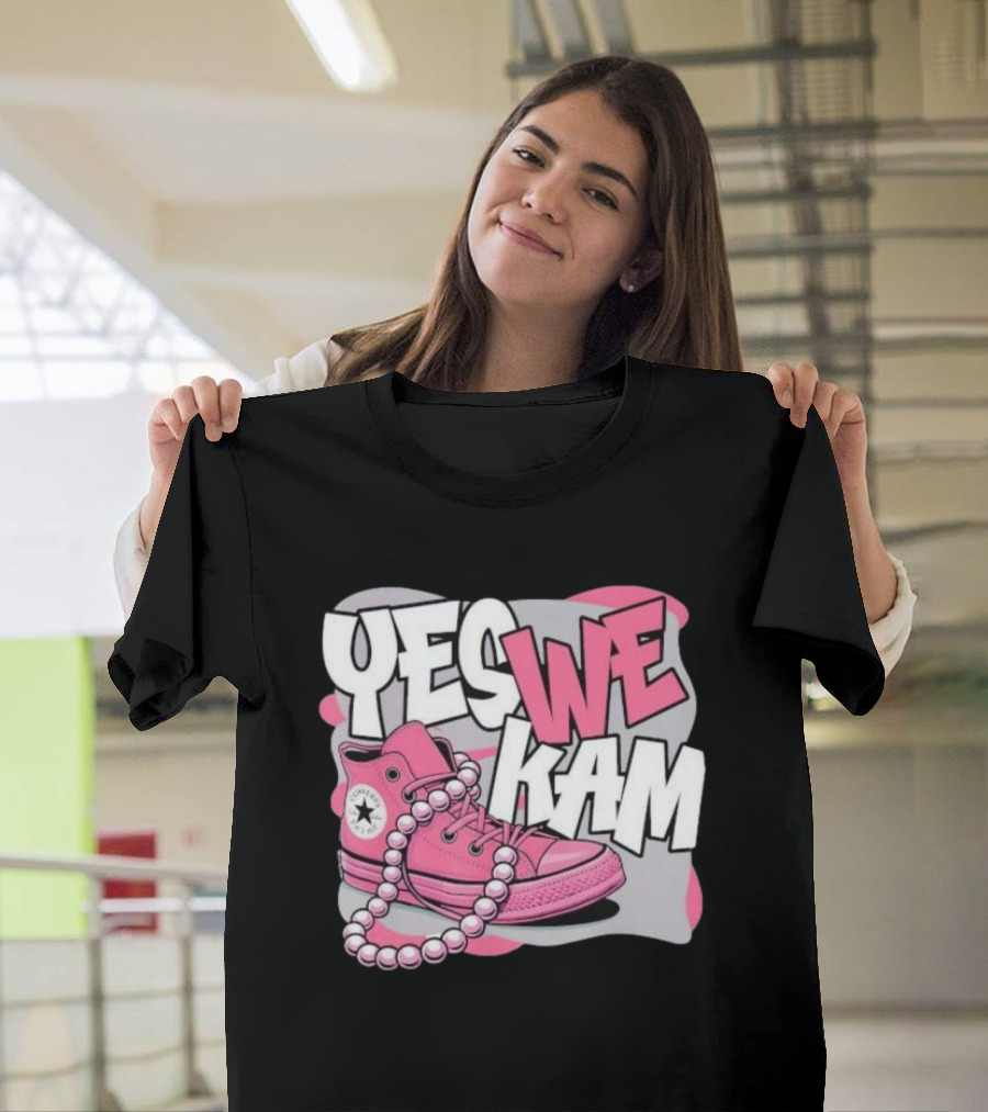 Yes We Kam Pink Boot Pearl Converse Sneaker T-Shirt