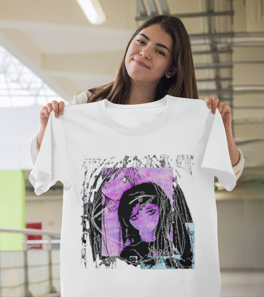 Cynthoni Sewerslvt Anime Aesthetic Purple Glitch T-Shirt