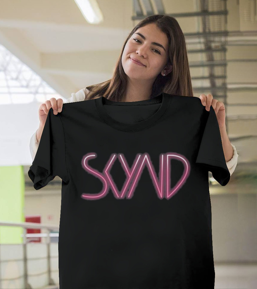 SKYND Neon Pink Logo Roses Are Red Violets Are Blue T-Shirt