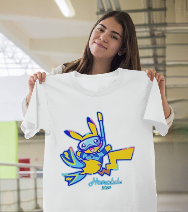 Honolulu 2024 Pokémon Go Champions Worlds Pikachu Snorkeling T-Shirt