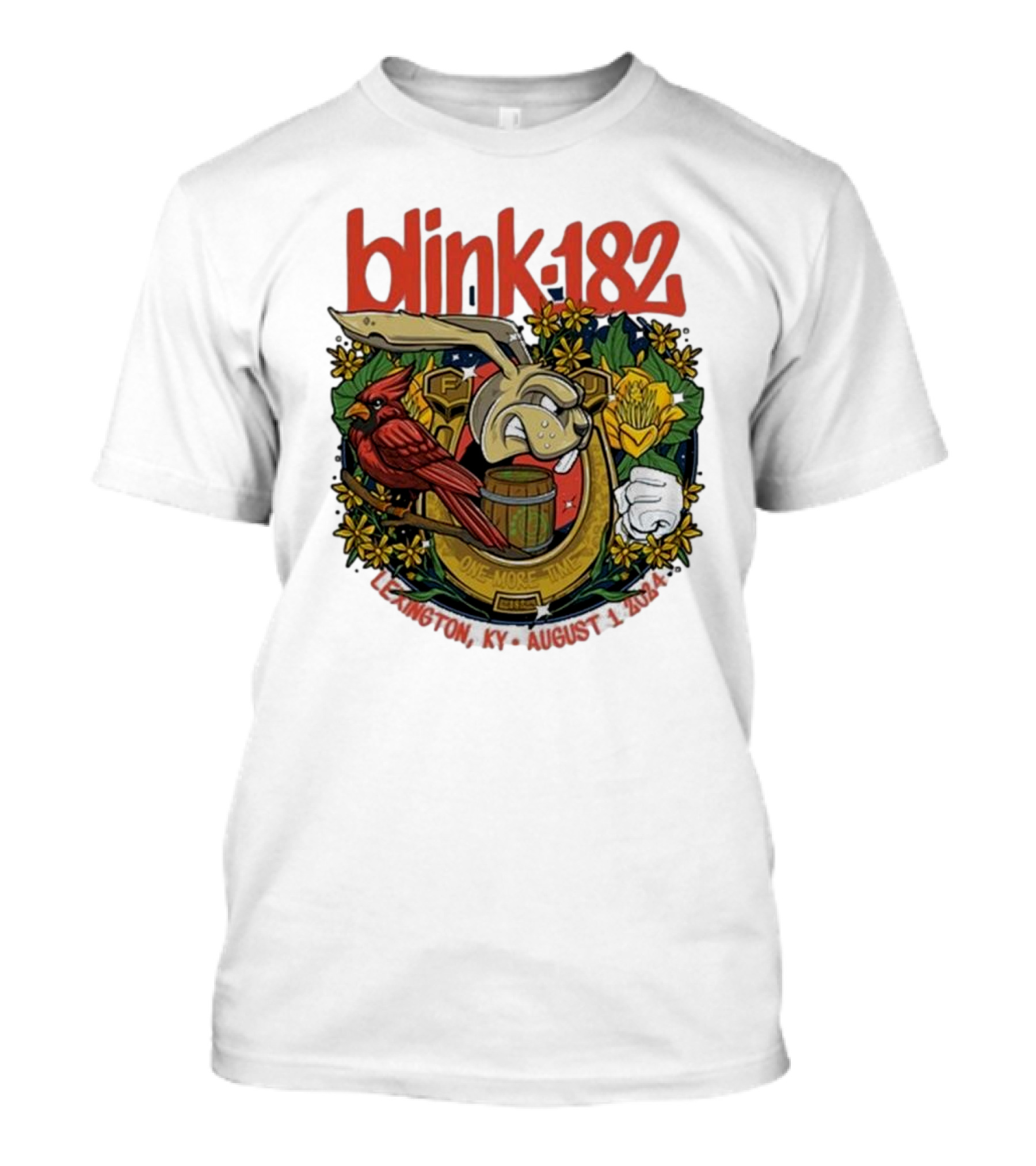 Blink-182 Rabbit Cardinal One More Time Lexington KY August 1st 2024 Event T-Shirt