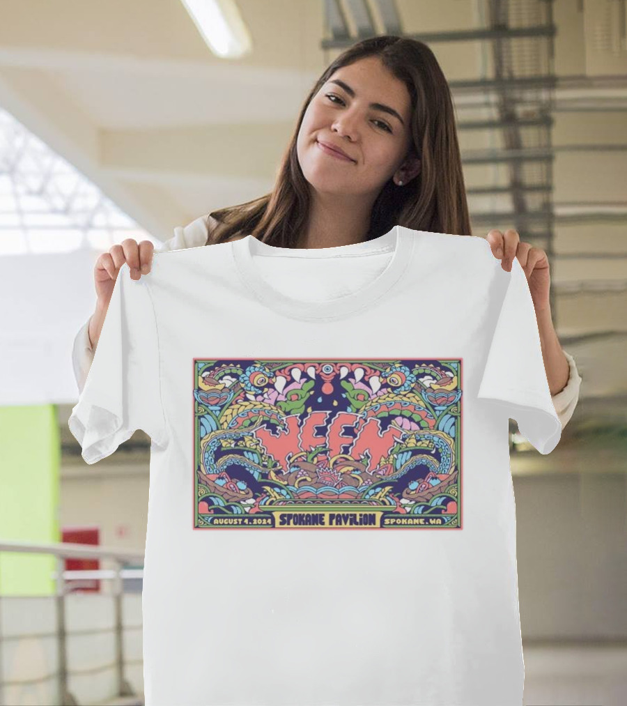 Ween August 4 2024 Spokane Pavilion Psychedelic Poster Design Spokane WA T-Shirt
