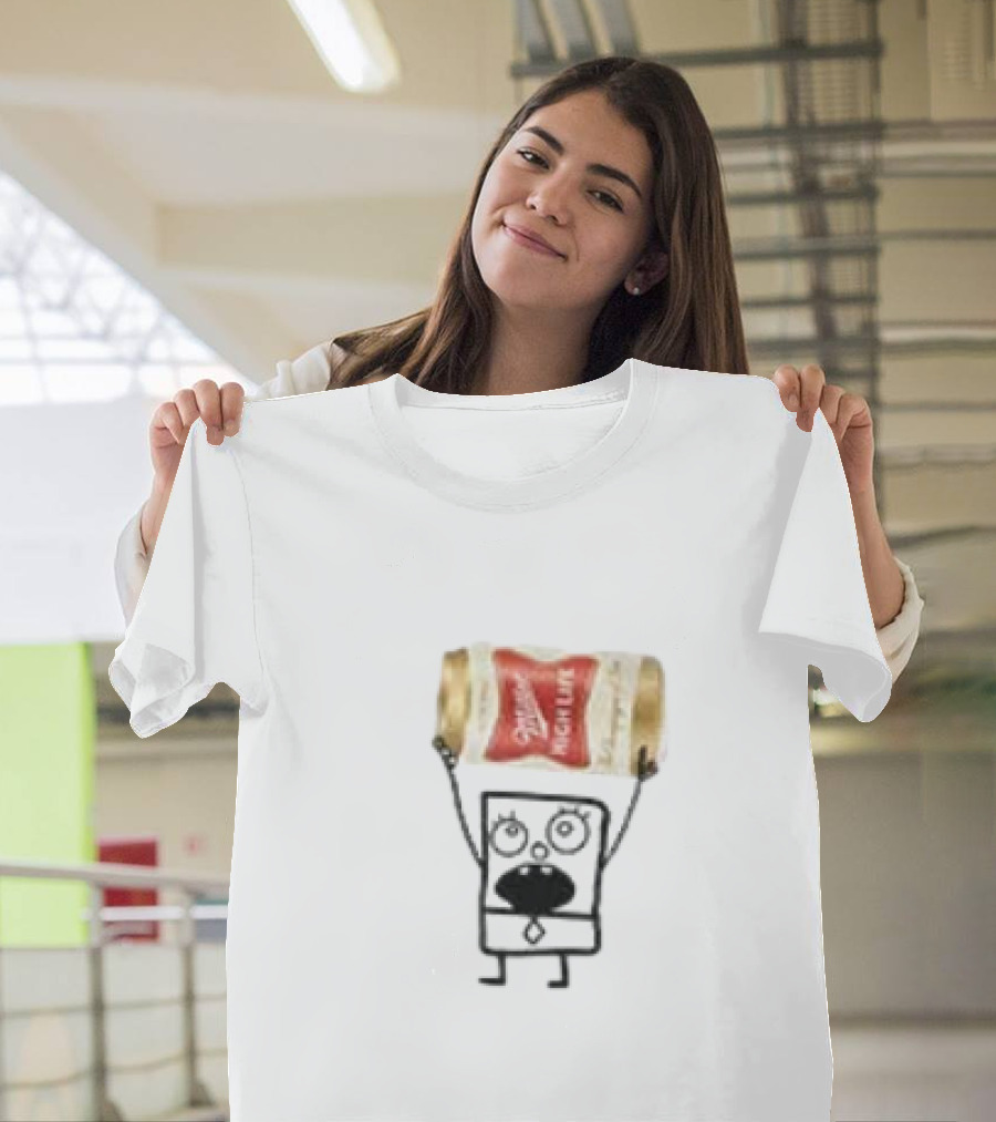 Miller High Life Doodlebob Holding Beer Can T-Shirt