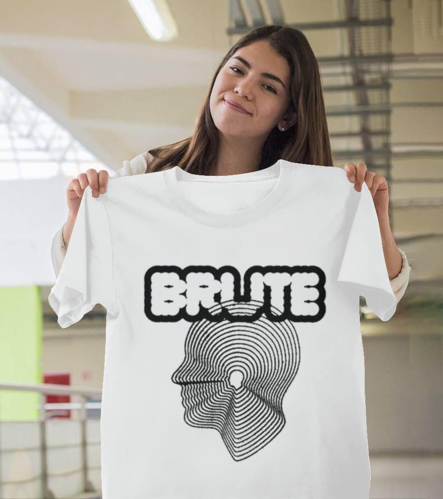 BRUTE New Big Head Groovy Text Profile T-Shirt
