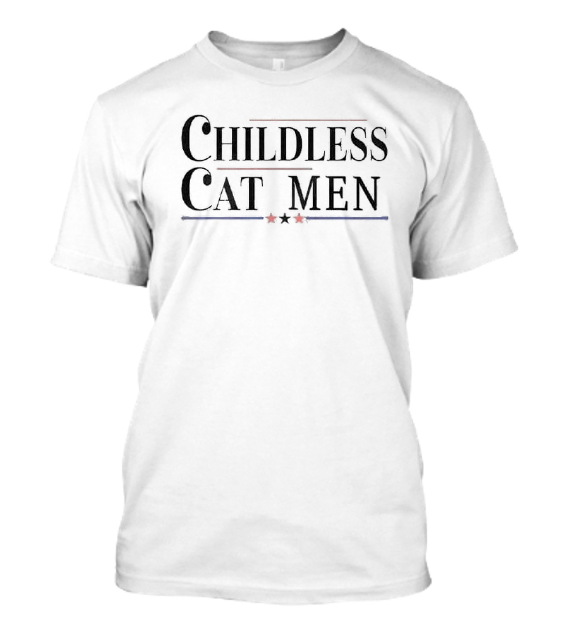 Childless Cat Men Print Patriotic Stars Stripes T-Shirt